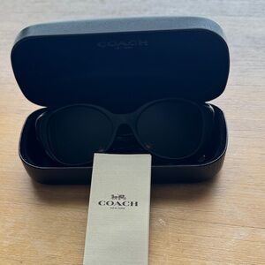 Coach Black Round Men's Sunglasses with Case